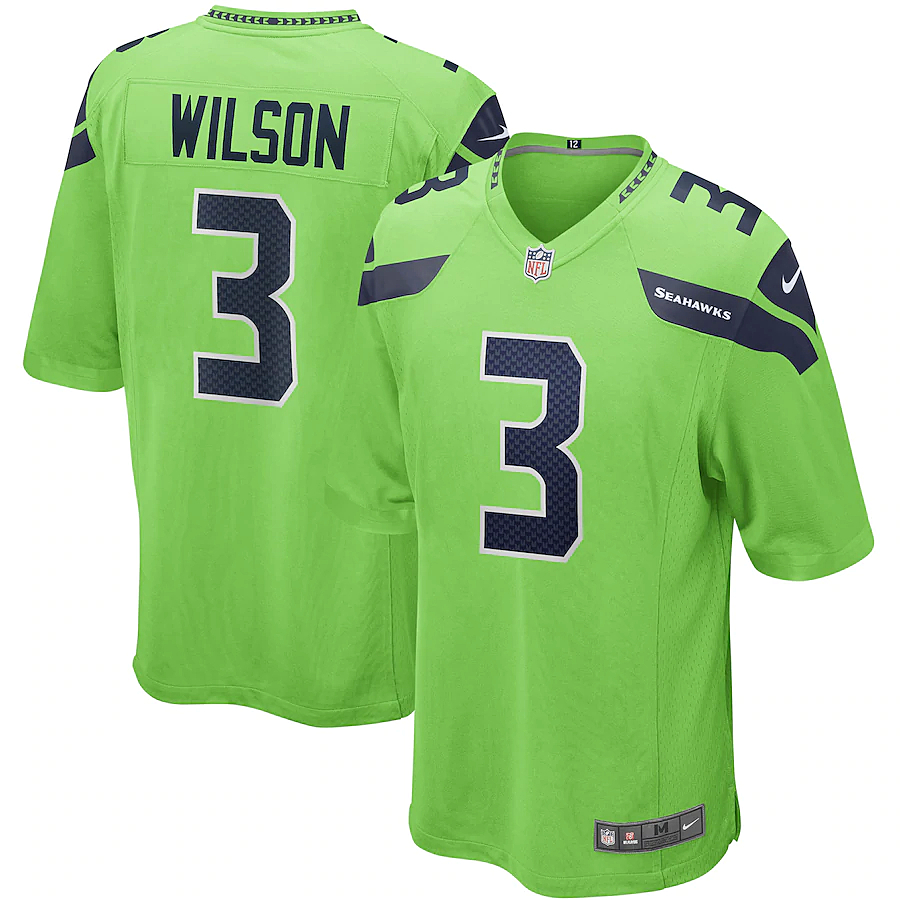 ساعات البا Nike Seattle Seahawks #3 Russell Wilson Green Men's Stitched NFL Limited Rush Jersey ماركة شاريول
